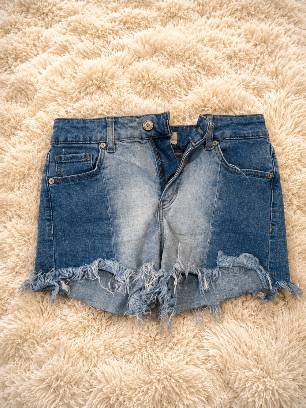 Altar'd State Distressed Light Blue Denim Jean Shorts - Picture 1 of 6